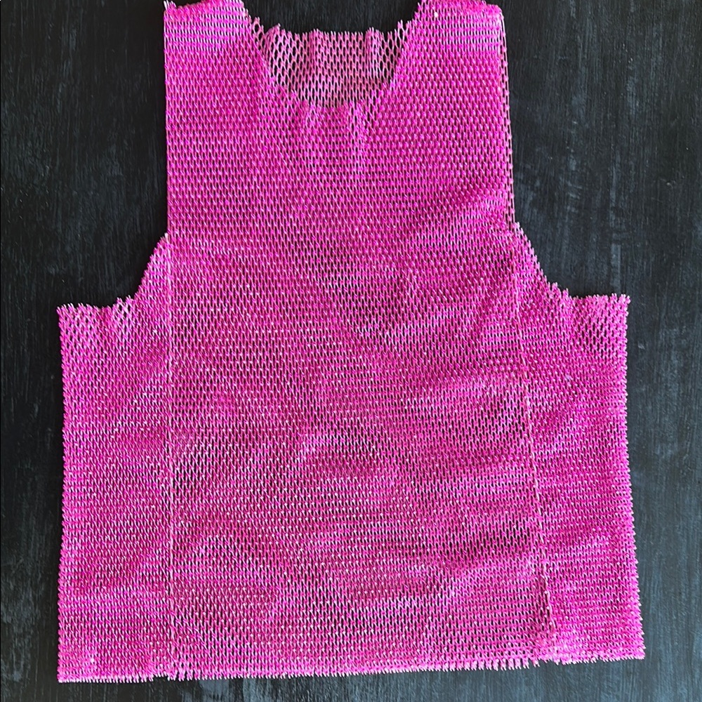Pink Mesh Sleeveless Top